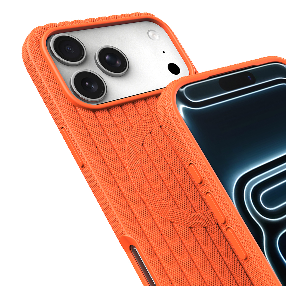 Apple iPhone 17 Pro Max Uyumlu Kılıf M-Safe Şarj Özellikli Çizgi Desenli Kumaş Dokulu Zore Paris Lorin Kapak - 6
