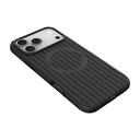 Apple iPhone 17 Pro Max Uyumlu Kılıf M-Safe Şarj Özellikli Çizgi Desenli Kumaş Dokulu Zore Paris Lorin Kapak - 5