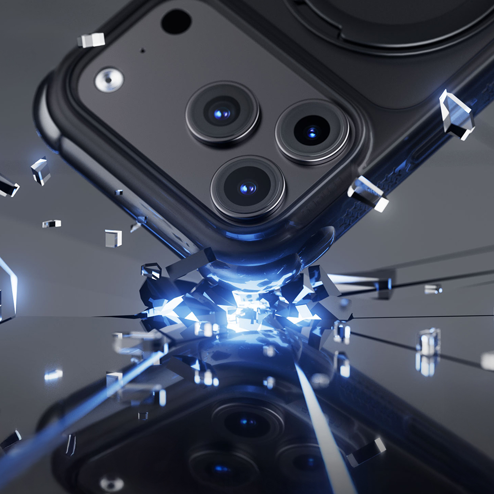 Apple iPhone 18 Pro Kılıf Lenyes Air Bumper Serisi M-safe Şarj Özellikli Airbag Tasarımlı Standlı Kapak - 1