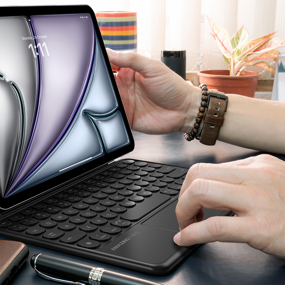 Apple iPad Air 13 2025 M3 Uyumlu Amazingthing Minimal KeyLite Combo Klavyeli Standlı Kılıf - 7