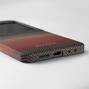Samsung Galaxy Z Flip 6 Uyumlu Kılıf Magsafe Şarj Özellikli Aramid Fiber Pitaka Tactile Woven Sunset-Moonrise Serisi Sunset Kapak - 11