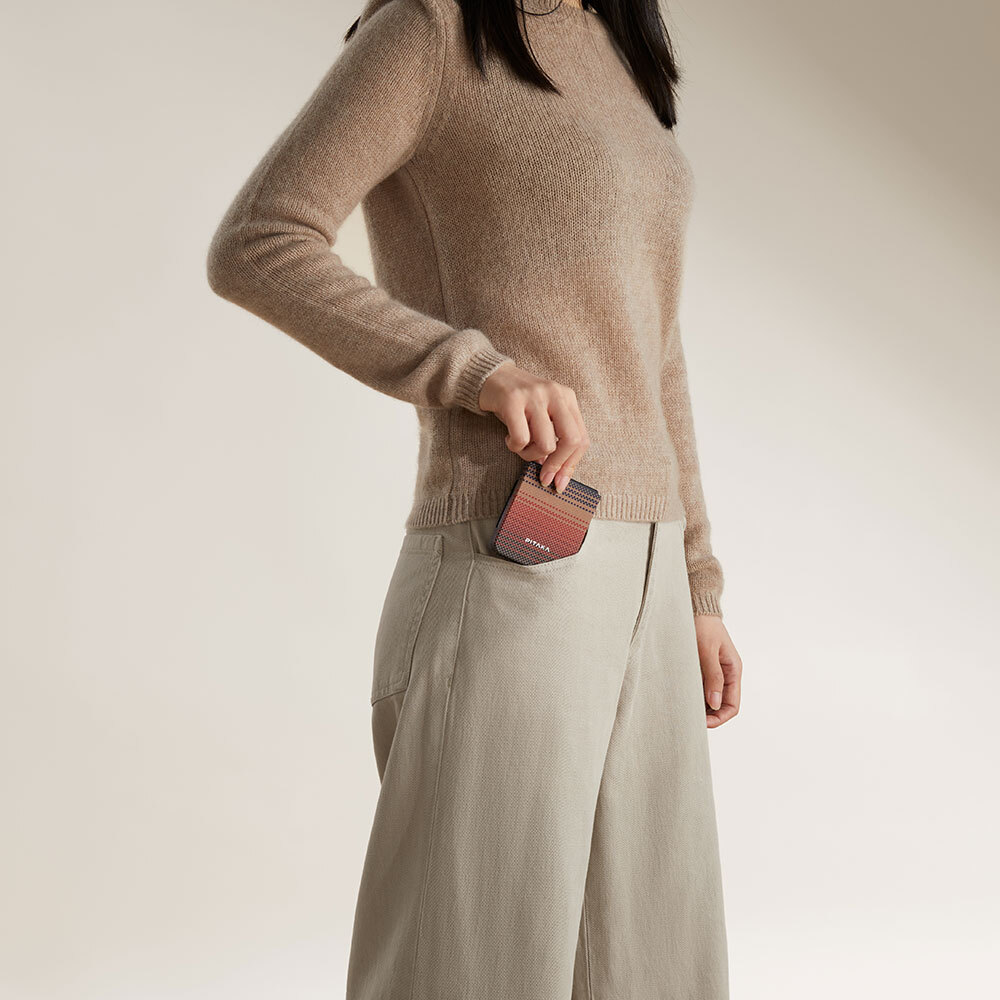 Samsung Galaxy Z Flip 6 Uyumlu Kılıf Magsafe Şarj Özellikli Aramid Fiber Pitaka Tactile Woven Sunset-Moonrise Serisi Sunset Kapak - 12