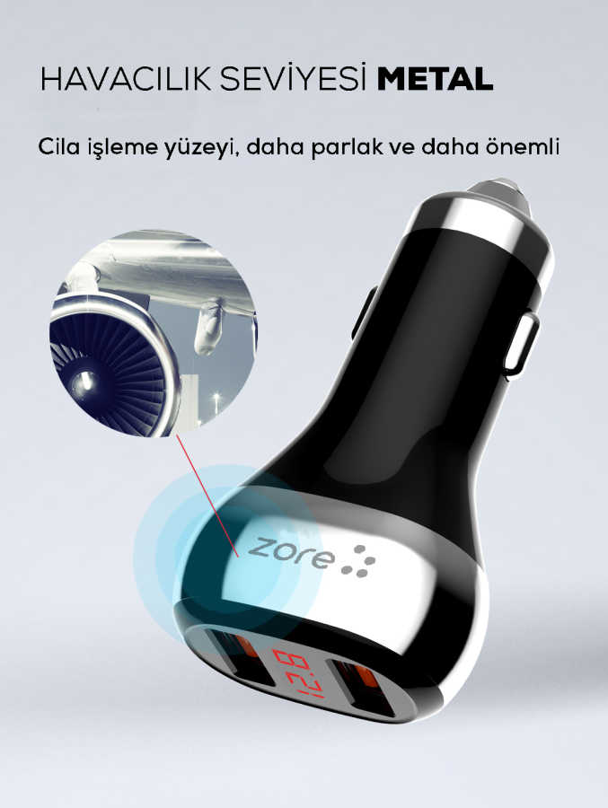 ZR-C2 Micro 2 in 1 Araç Şarj Seti