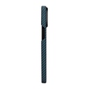 Apple iPhone 15 Pro Uyumlu Kılıf Magsafe Şarj Özellikli 1500D Aramid Fiber Pitaka Ultra-Slim Classic Serisi Black-Blue Twill Kapak - 8