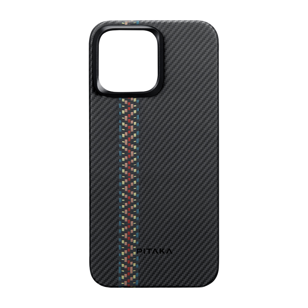 Apple iPhone 15 Pro Uyumlu Kılıf Magsafe Şarj Özellikli 600D Aramid Fiber Pitaka Tactile Woven Orchestra Serisi Rhapsody Kapak - 10