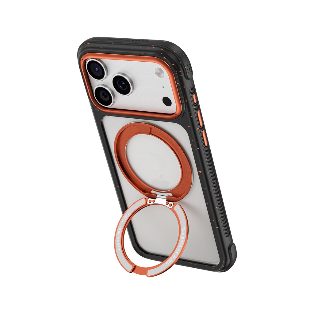 Apple iPhone 17 Pro Max Uyumlu Kılıf M-safe Şarj Özellikli Wiwu AA-203 AeroArmor Ultra Serisi Airbag Tasarımlı Standlı Kapak - 5