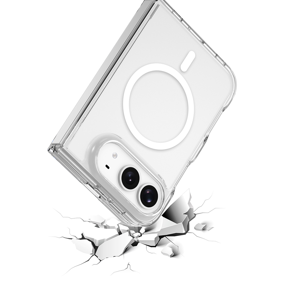 Apple iPhone Duo Kılıf Zore M-safe Şarj Özellikli Şeffaf Kamera Çerçeveli UTS PC Kapak - 3