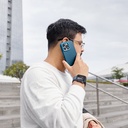 Apple Watch 7 45mm Uyumlu 600D Aramid Fiber Classic Serisi Black-Blue Twill Kasa Koruyucu Pitaka Air Case - 13