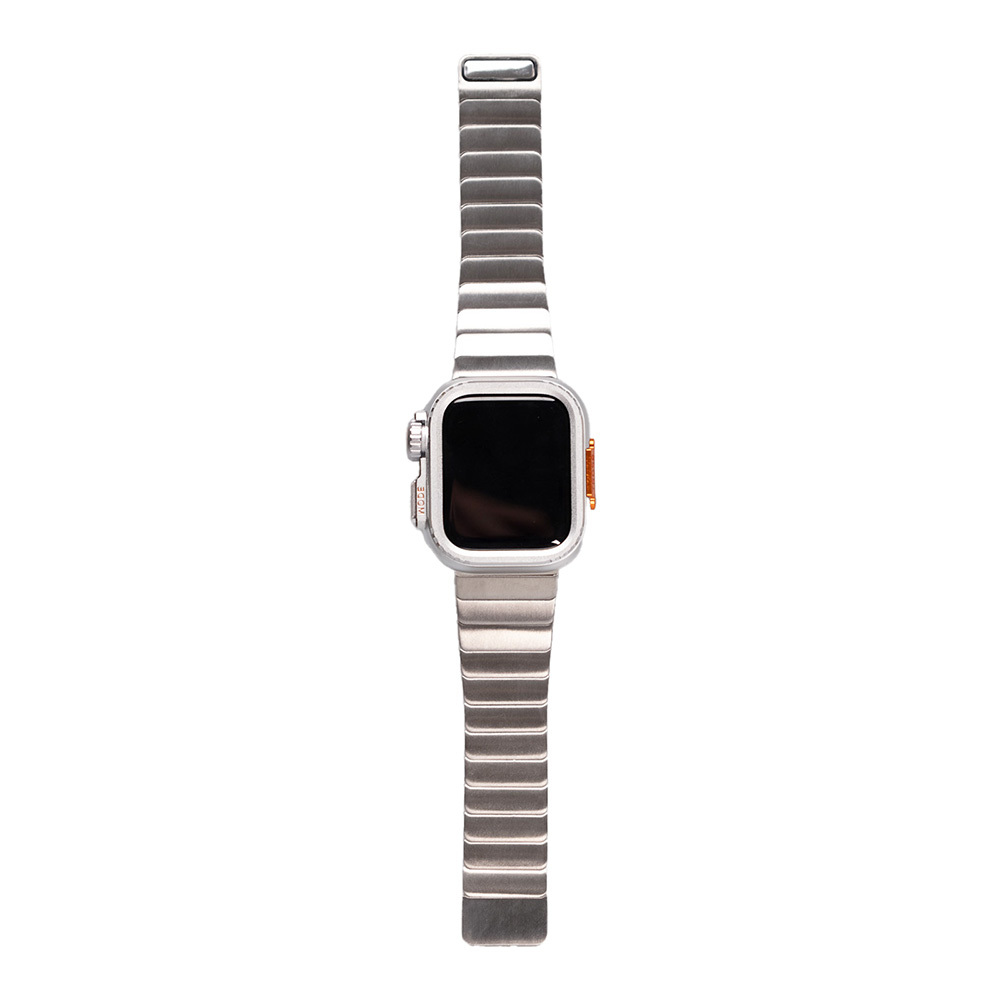 Apple Watch 7 45mm Uyumlu Zore KRD-126 Sert Kasa Koruyuculu Metal Kordon - 3