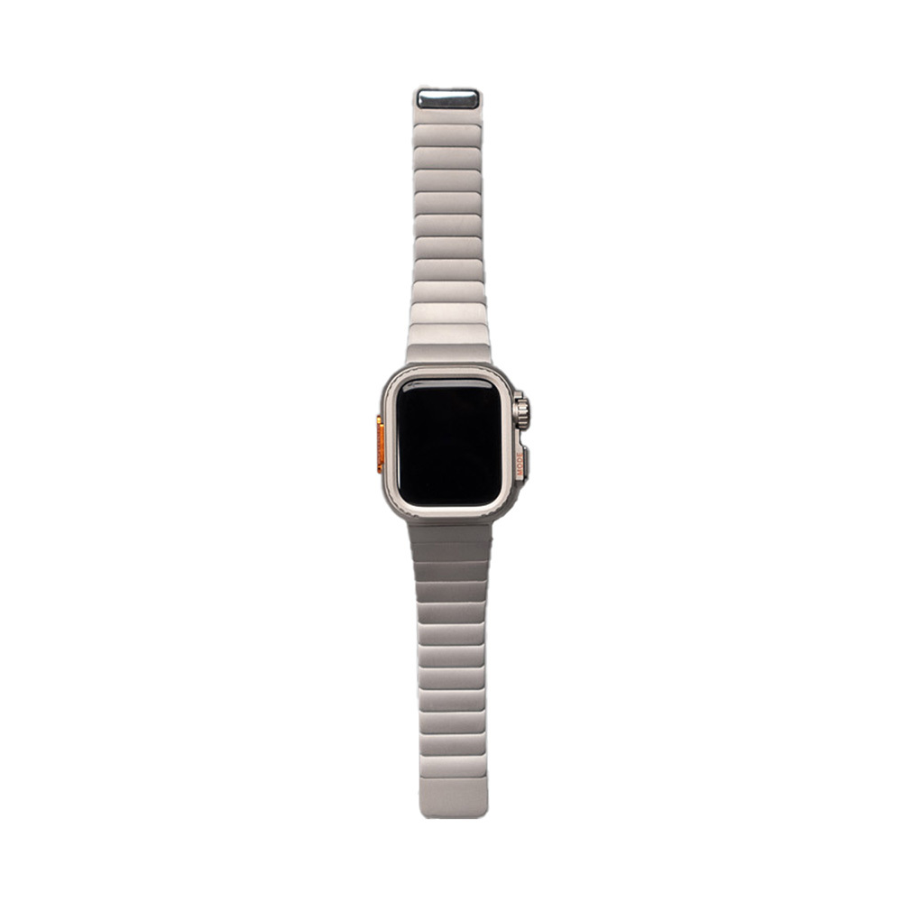 Apple Watch 7 45mm Uyumlu Zore KRD-126 Sert Kasa Koruyuculu Metal Kordon - 7