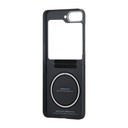 Samsung Galaxy Z Flip 6 Uyumlu Kılıf Magsafe Şarj Özellikli 600D Aramid Fiber Pitaka Ultra-Slim Classic Serisi Black-Grey Twill Kapak - 4