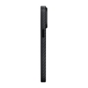 Apple iPhone 15 Pro Max Uyumlu Kılıf Magsafe Şarj Özellikli 1500D Aramid Fiber Pitaka Military-Grade Classic Serisi Black-Grey Twill Kapak - 6