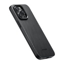 Apple iPhone 15 Pro Max Uyumlu Kılıf Magsafe Şarj Özellikli 1500D Aramid Fiber Pitaka Military-Grade Classic Serisi Black-Grey Twill Kapak - 9