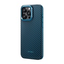 Apple iPhone 15 Pro Max Uyumlu Kılıf Magsafe Şarj Özellikli 1500D Aramid Fiber Pitaka Military-Grade Classic Serisi Black-Grey Twill Kapak - 14