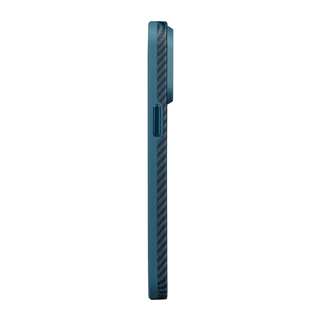 Apple iPhone 15 Pro Max Uyumlu Kılıf Magsafe Şarj Özellikli 1500D Aramid Fiber Pitaka Military-Grade Classic Serisi Black-Grey Twill Kapak - 16