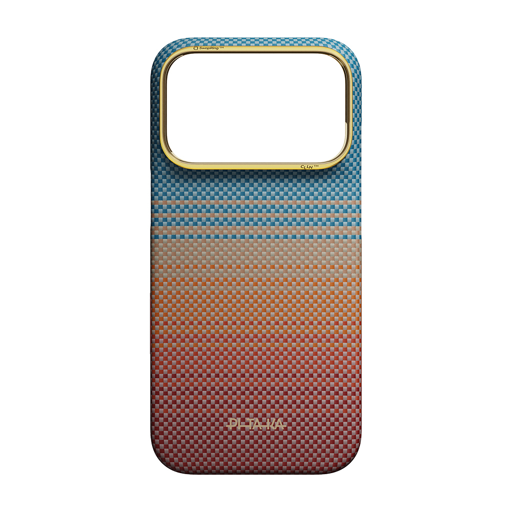 Apple iPhone 18 Pro Kılıf M-safe Şarj Özellikli Aramid Fiber Pitaka Sunset 2.0 California Dream Serisi Kapak - 14