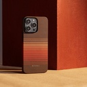 Apple iPhone 15 Pro Uyumlu Kılıf Magsafe Şarj Özellikli Aramid Fiber Pitaka Tactile Woven Sunset-Moonrise Serisi Sunset Kapak - 17