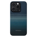 Apple iPhone 15 Pro Max Uyumlu Kılıf Magsafe Şarj Özellikli Aramid Fiber Pitaka Tactile Woven Sunset-Moonrise Serisi Moonrise Kapak - 1