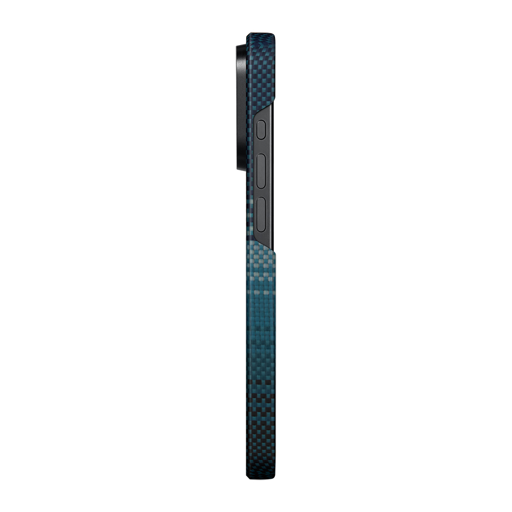 Apple iPhone 15 Pro Max Uyumlu Kılıf Magsafe Şarj Özellikli Aramid Fiber Pitaka Tactile Woven Sunset-Moonrise Serisi Moonrise Kapak - 3
