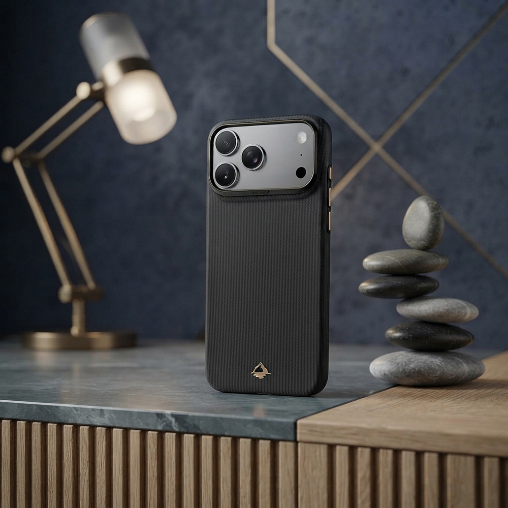 Apple iPhone 18 Pro Kılıf M-safe Şarj Özellikli Raptic Aramid Skin Reynis Serisi Karbon Kapak - 5