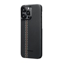 Apple iPhone 15 Pro Max Uyumlu Kılıf Magsafe Şarj Özellikli 600D Aramid Fiber Pitaka Tactile Woven Orchestra Serisi Rhapsody Kapak - 2