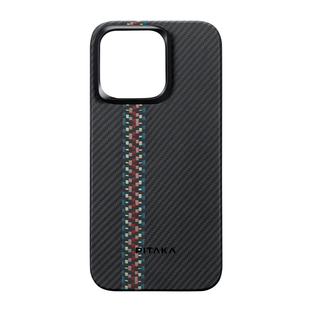 Apple iPhone 15 Pro Max Uyumlu Kılıf Magsafe Şarj Özellikli 600D Aramid Fiber Pitaka Tactile Woven Orchestra Serisi Rhapsody Kapak - 10