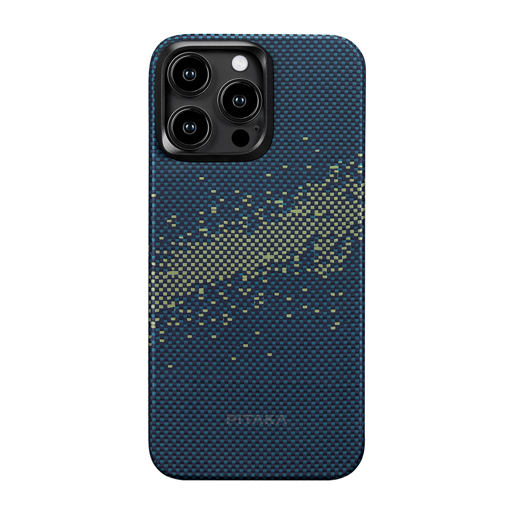 Apple iPhone 15 Pro Max Uyumlu Kılıf Magsafe Şarj Özellikli Aramid Fiber Pitaka Tactile Woven Starpeak Serisi Milky Way Galaxy Kapak - 1
