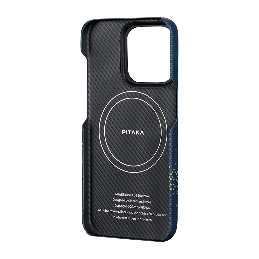 Apple iPhone 15 Pro Max Uyumlu Kılıf Magsafe Şarj Özellikli Aramid Fiber Pitaka Tactile Woven Starpeak Serisi Milky Way Galaxy Kapak - 13