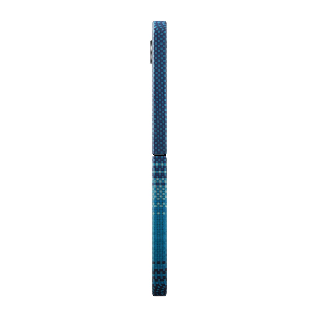 Samsung Galaxy Z Flip 6 Uyumlu Pro Kılıf Magsafe Şarj Özellikli Aramid Fiber Pitaka Tactile Woven Sunset-Moonrise Serisi Moonrise Kapak - 2
