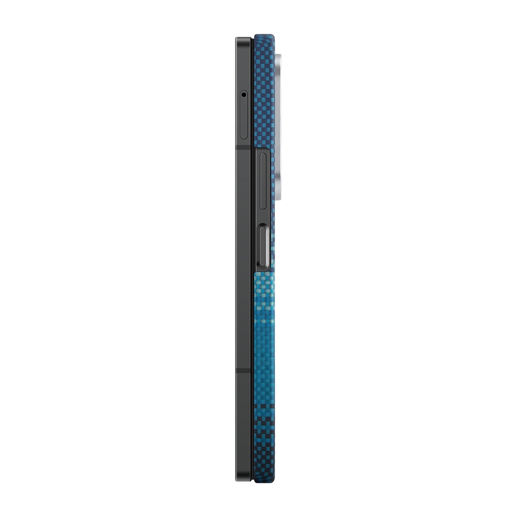 Samsung Galaxy Z Fold 6 Uyumlu Kılıf Magsafe Şarj Özellikli Aramid Fiber Pitaka Tactile Woven Sunset-Moonrise Serisi Moonrise Kapak - 2