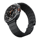 Samsung Galaxy Watch Ultra 47mm Uyumlu Serisi Uyumlu Karbon Fiber Pitaka Modern Serisi Black-Grey Twill Kordon - 2