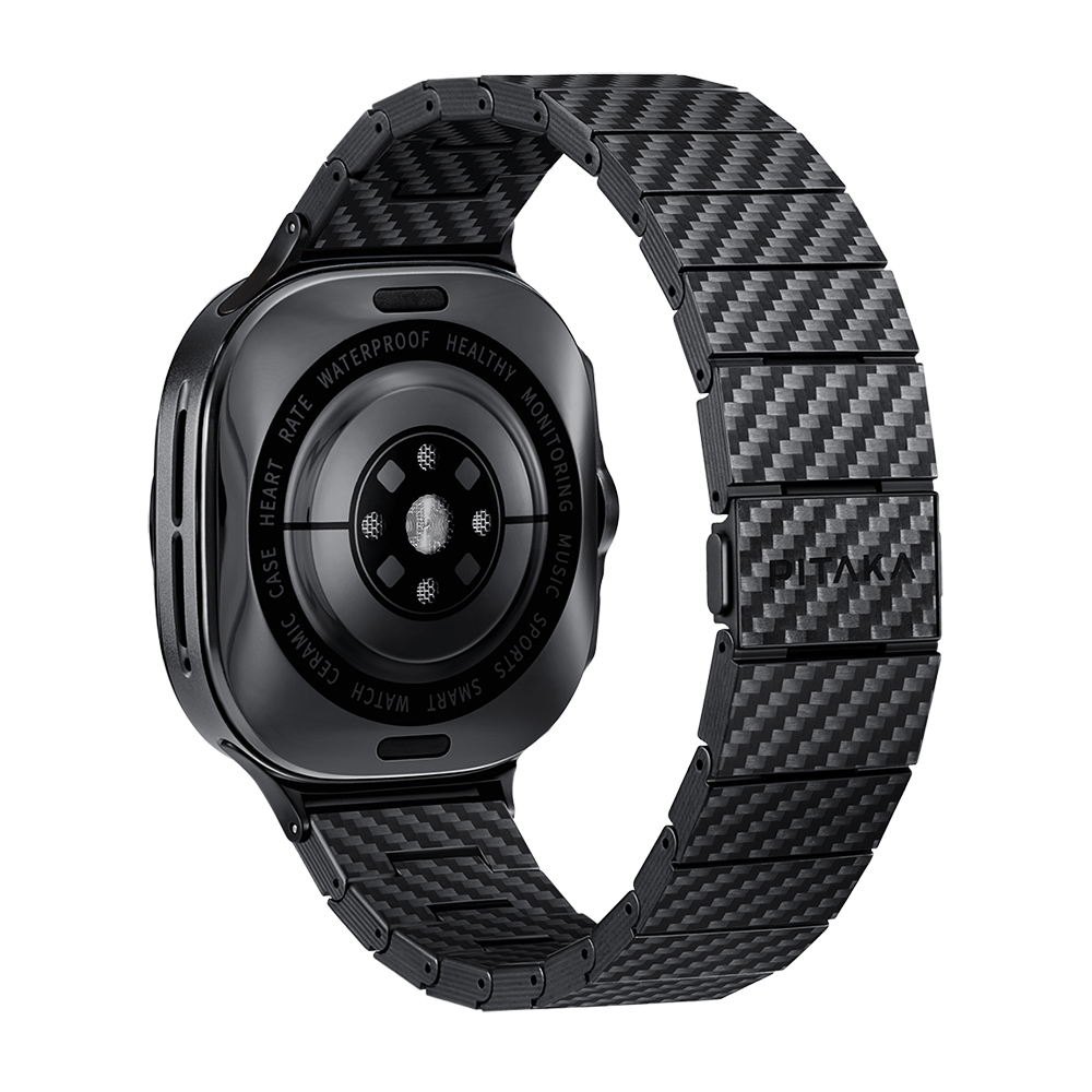 Samsung Galaxy Watch Ultra 47mm Uyumlu Serisi Uyumlu Karbon Fiber Pitaka Modern Serisi Black-Grey Twill Kordon - 3