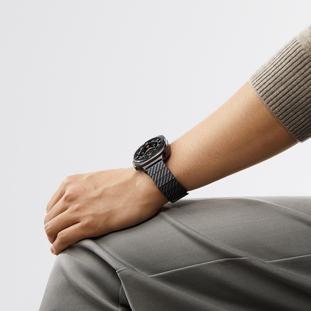 Samsung Galaxy Watch Ultra 47mm Uyumlu Serisi Uyumlu Karbon Fiber Pitaka Modern Serisi Black-Grey Twill Kordon - 10