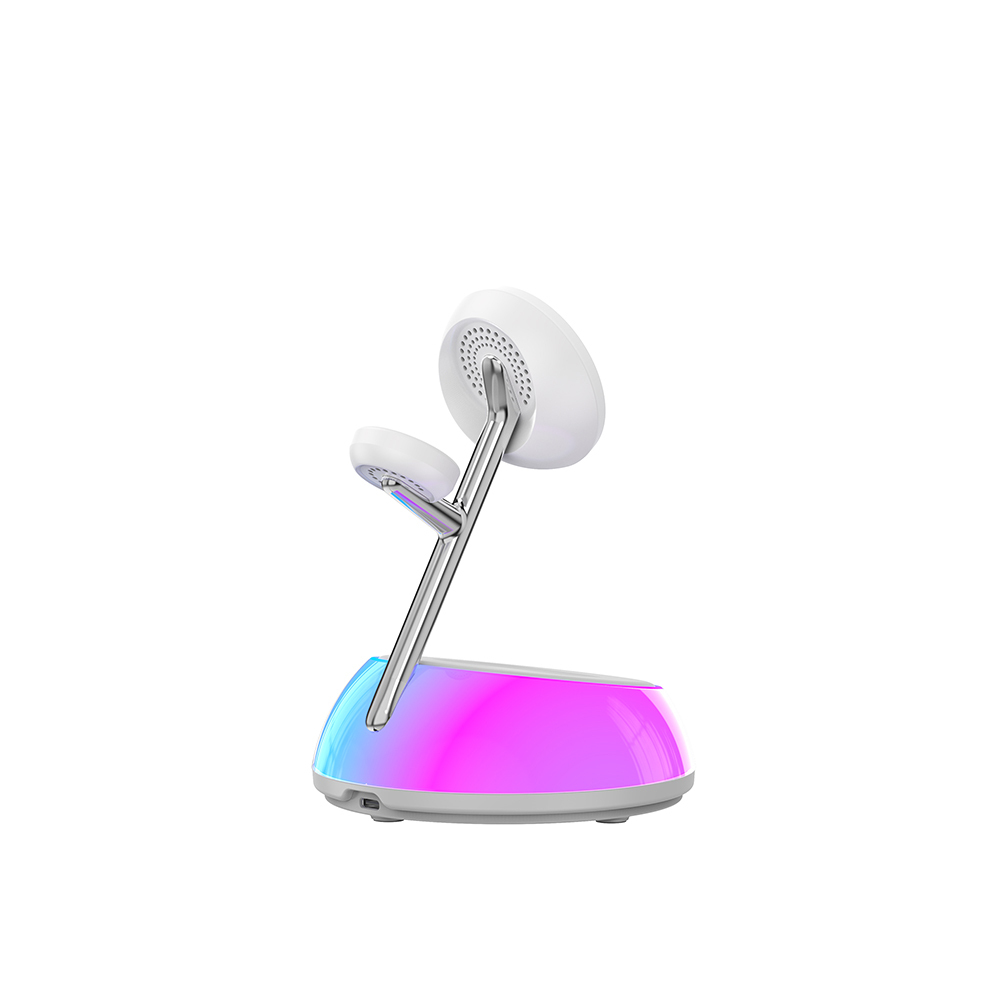 Wiwu Wi-W036 Qi2 3 in 1 Magnetik Hızlı Şarj Özellikli Ambiyans Işıklı Kablosuz Şarj Standı 15W - 3