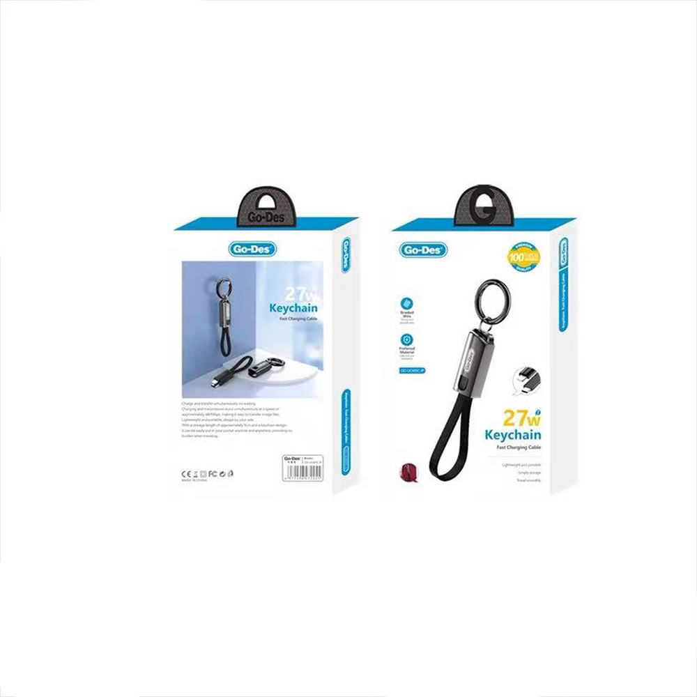 Go-Des GD-UC683 Type-C to Lightning Hızlı Şarj Özellikli Anahtarlık Data ve Şarj Kablosu 27W - 2