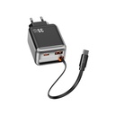 Wiwu Wi-G029 Helix Serisi GaN Teknolojili Hızlı Şarj Başlığı USB-A to Type-C PD 35W Type-C Kablolu Şarj Seti - 1