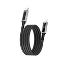 Wiwu Wi-C080 Warriors Serisi Aramid Fiber Dijital LED Göstergeli Type-C to Lightning PD Data ve Şarj Kablosu 27W 1M - 3