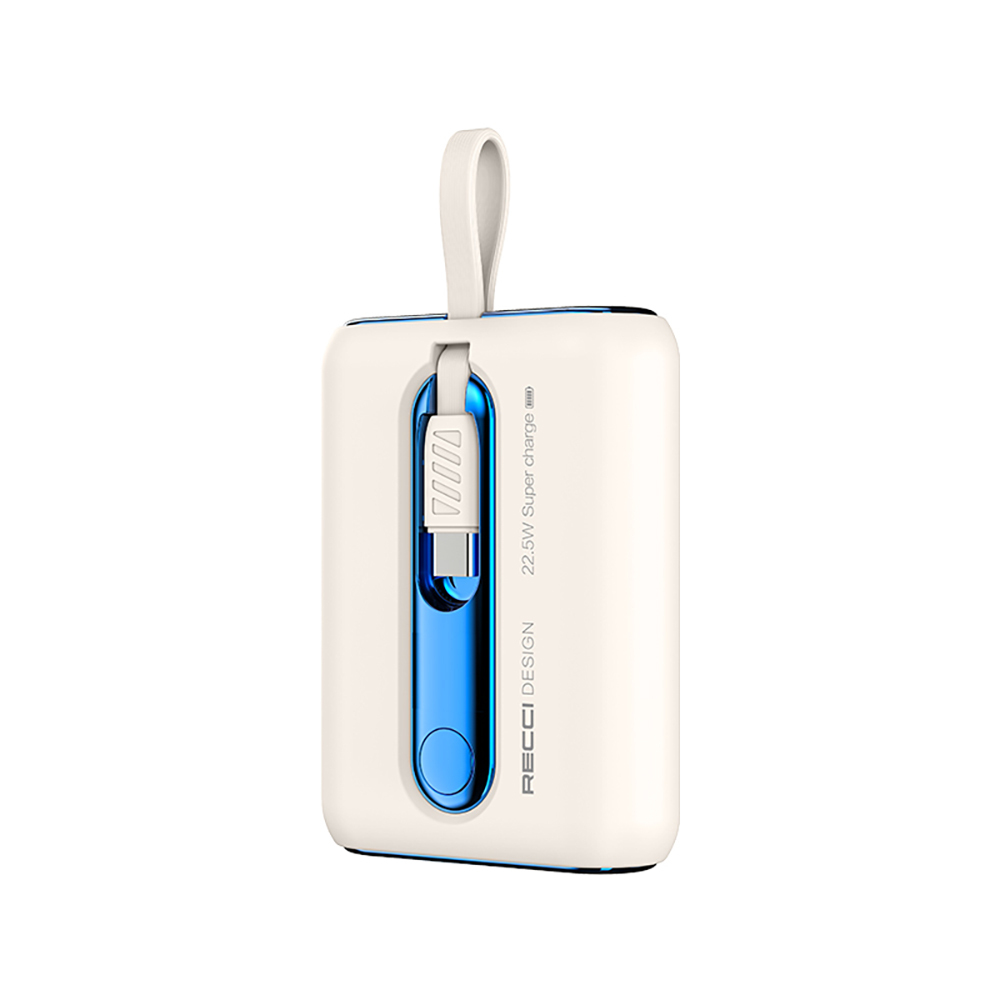 Recci RPB-P12C PD 20W Askı İpli Hızlı Şarj Özellikli Type-C Kablolu Powerbank 22.5W 10.000mAh - 5
