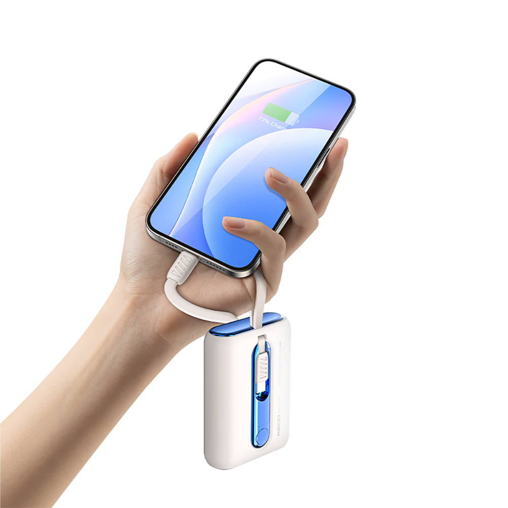 Recci RPB-P12C PD 20W Askı İpli Hızlı Şarj Özellikli Type-C Kablolu Powerbank 22.5W 10.000mAh - 6
