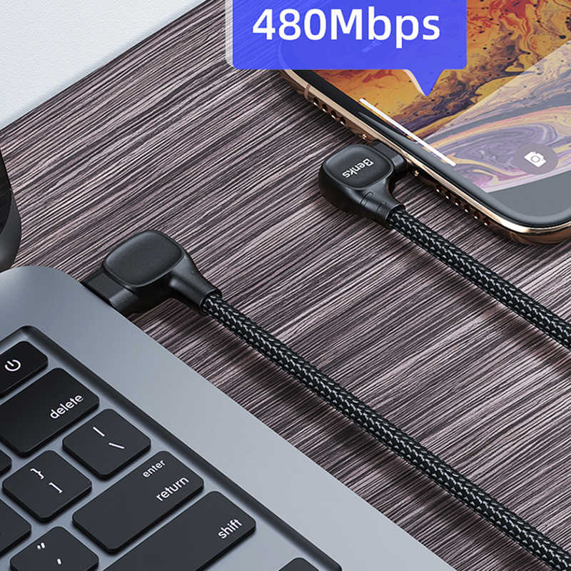 Benks M15 MFI Dual Right-Angle Fast Charging Kablo - 8