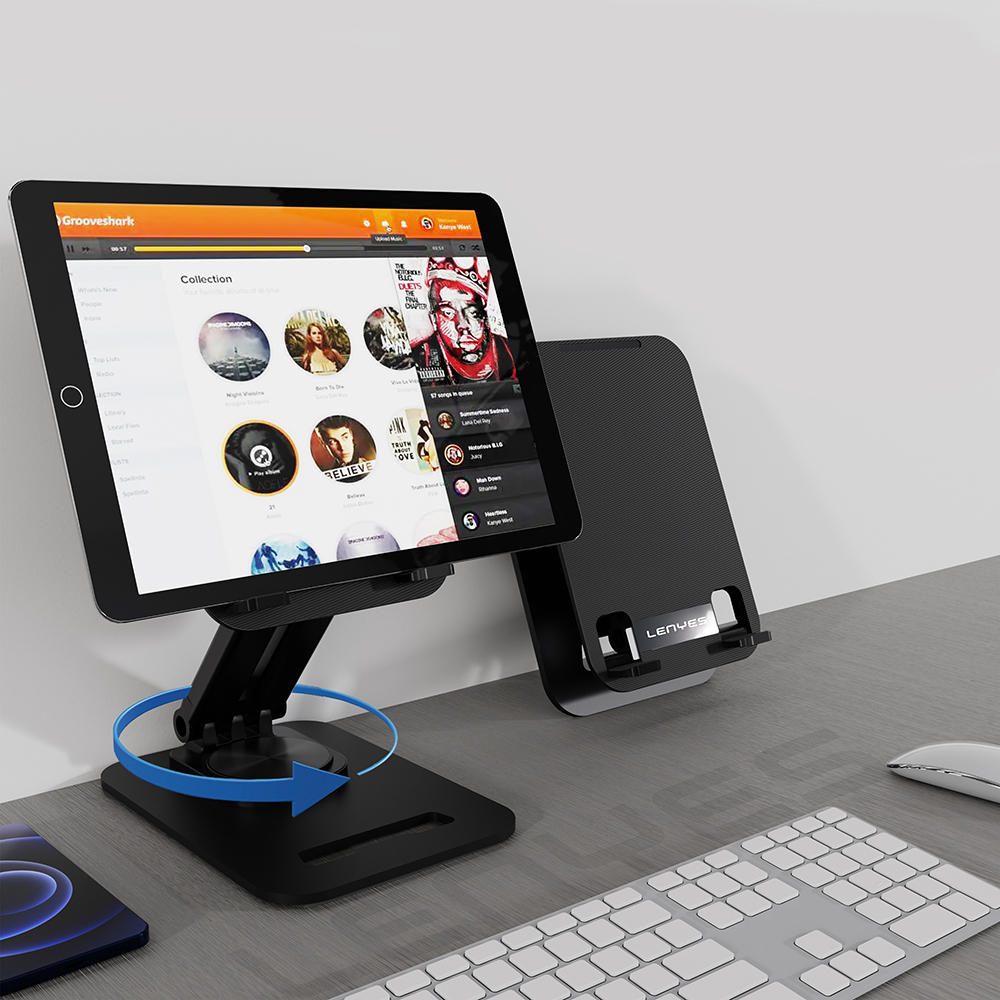 Lenyes CR139 Ayarlanabilir Katlanabilir Dönebilen Metal Telefon ve Tablet Standı - 1
