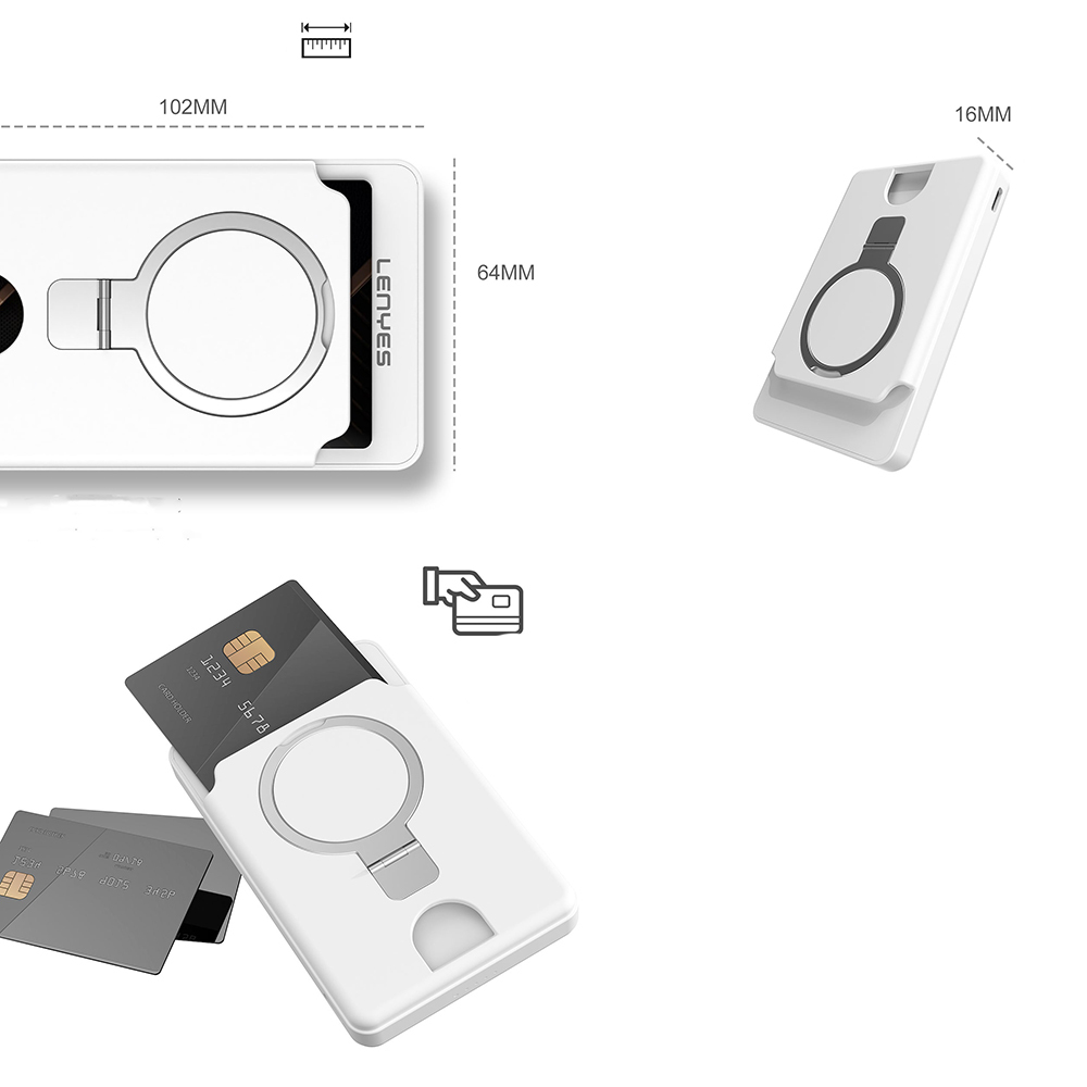 Lenyes PW0006D PD 20W Hızlı Şarj Özellikli Kartlıklı Standlı Wireless Powerbank 15W 5000mAh - 3