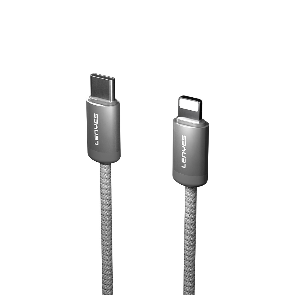 Lenyes LC527 Spiral Magnetik Örgülü Tasarım Type-C to Lightning Hızlı Şarj Özellikli Data ve Şarj Kablosu 27W 1M - 2
