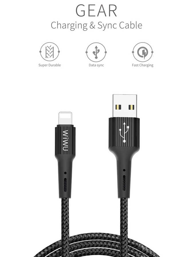 Wiwu G30 Gear Charging Lightning Kablo - 1