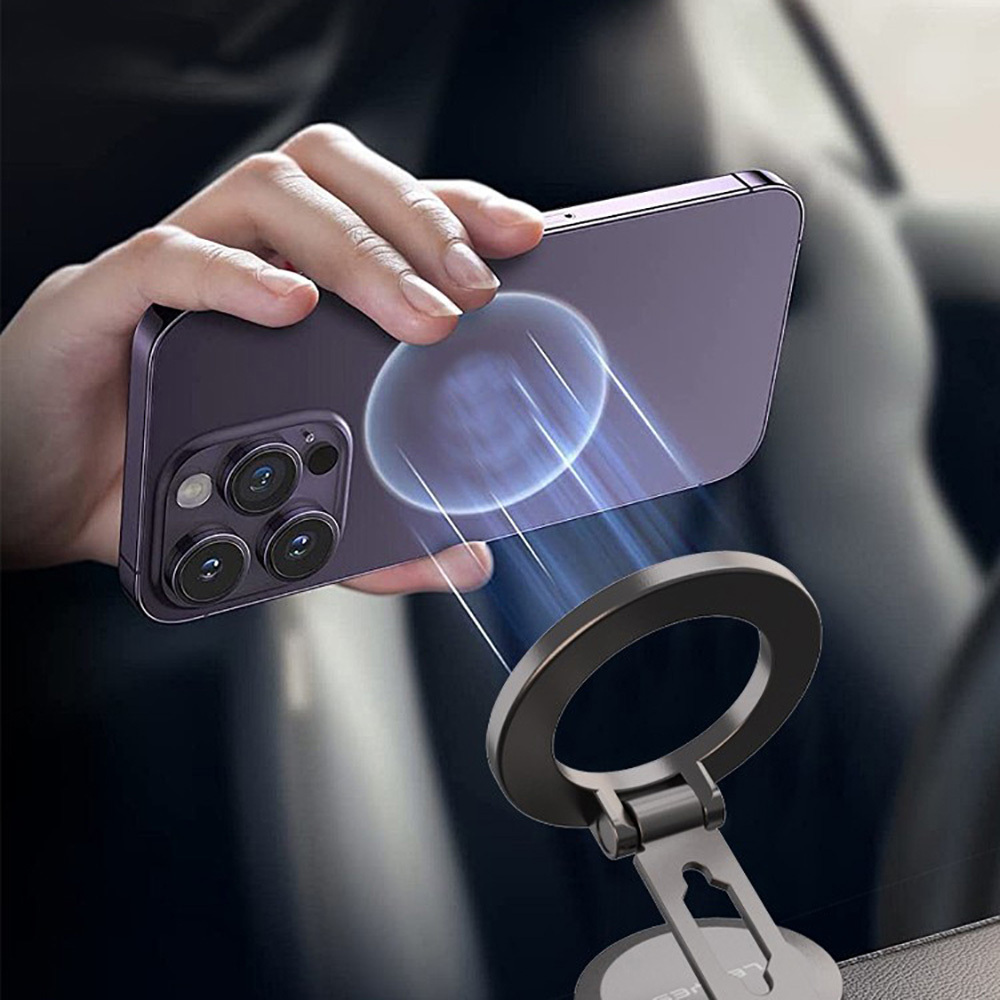 Lenyes CR137 Magnetik Magsafe 360° Oynar Başlıklı Araç İçi Telefon Tutucu - 7