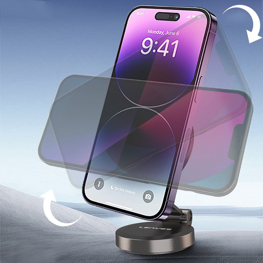 Lenyes CR137 Magnetik Magsafe 360° Oynar Başlıklı Araç İçi Telefon Tutucu - 11