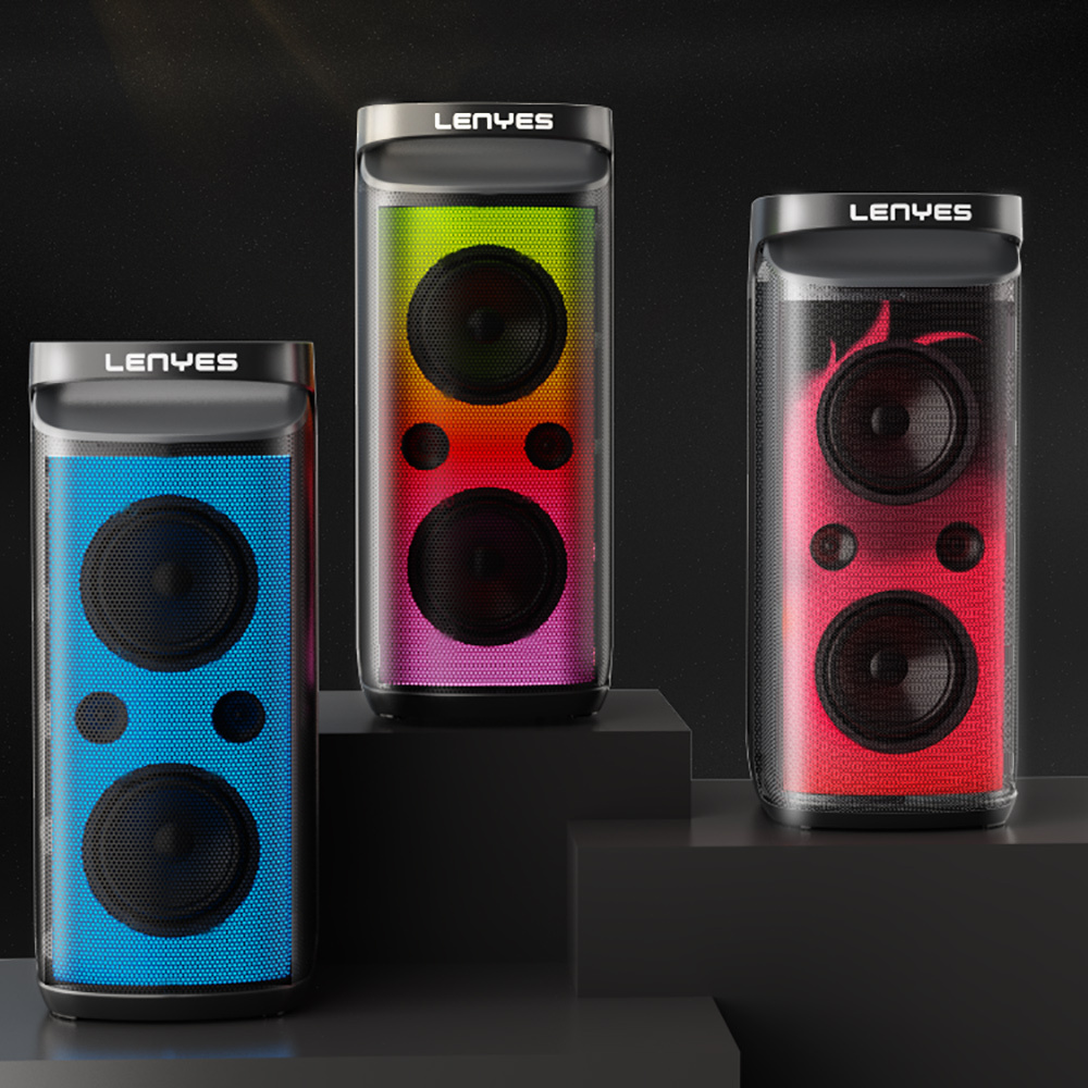 Lenyes S882 Su Geçirmez Mikrofonlu Çoklu Giriş RGB Işıklı TWS Karaoke FM Bluetooth Hoparlör v5.3 - 12