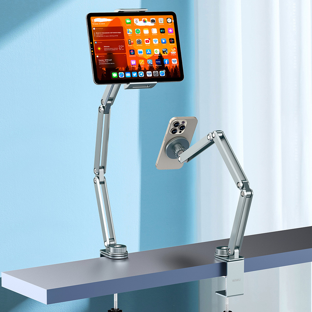 Wiwu Wi-ZM001 Ayarlanabilir Oynar Başlıklı 360° Dönebilen Metal Telefon ve Tablet Tutucu - 4