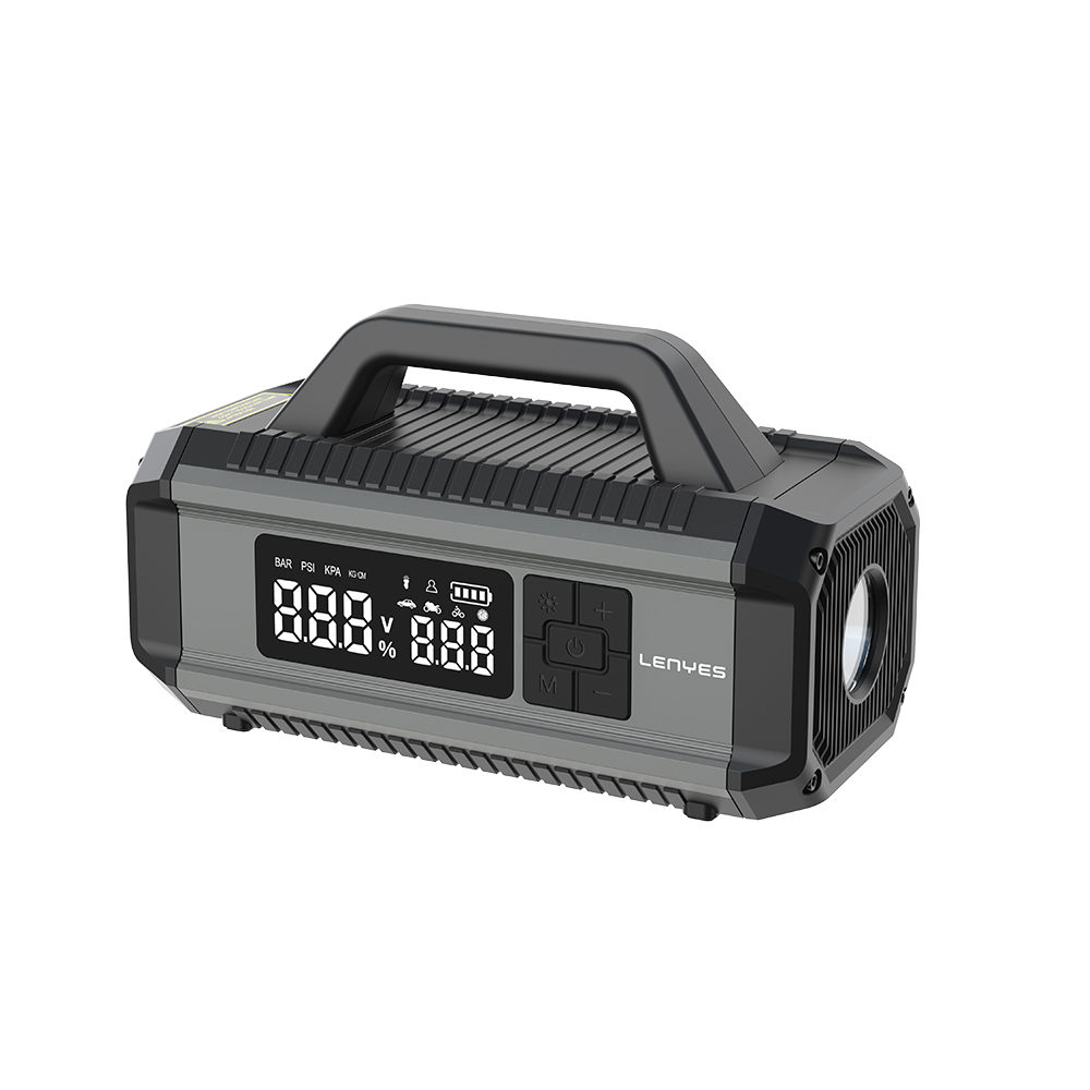 Lenyes LCI202 LED Işıklı Araç Akü Acil Durum Takviye Güç Kaynağı ve Hava Kompresörü 12V 150W 10000mAh - 2