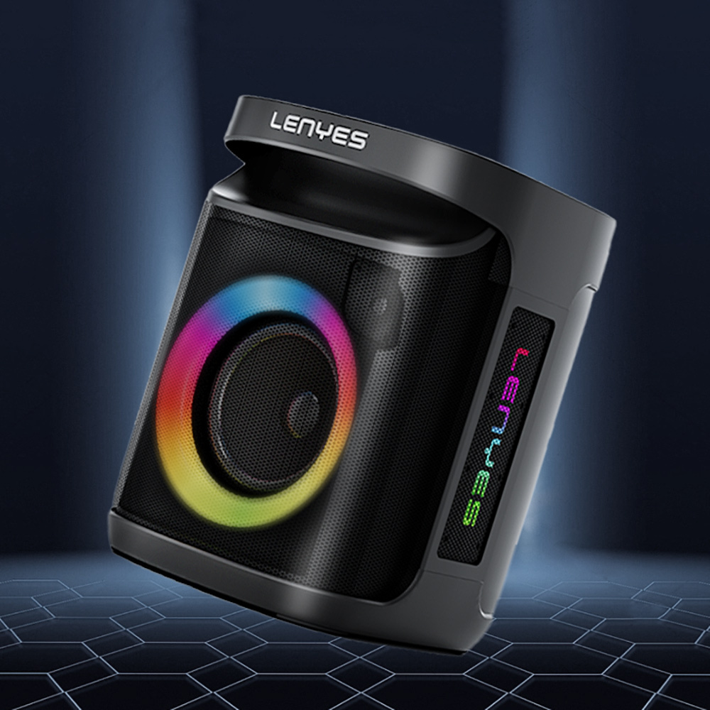 Lenyes S881 Su Geçirmez Mikrofonlu Çoklu Giriş RGB Işıklı TWS Karaoke FM Bluetooth Hoparlör v5.3 - 9